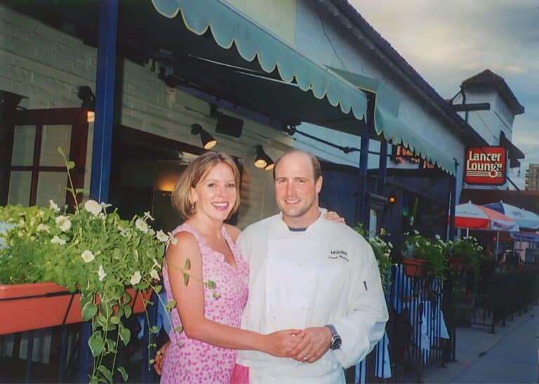 Frank and Jacqueline Bonanno stand in front of Mizuna 2002